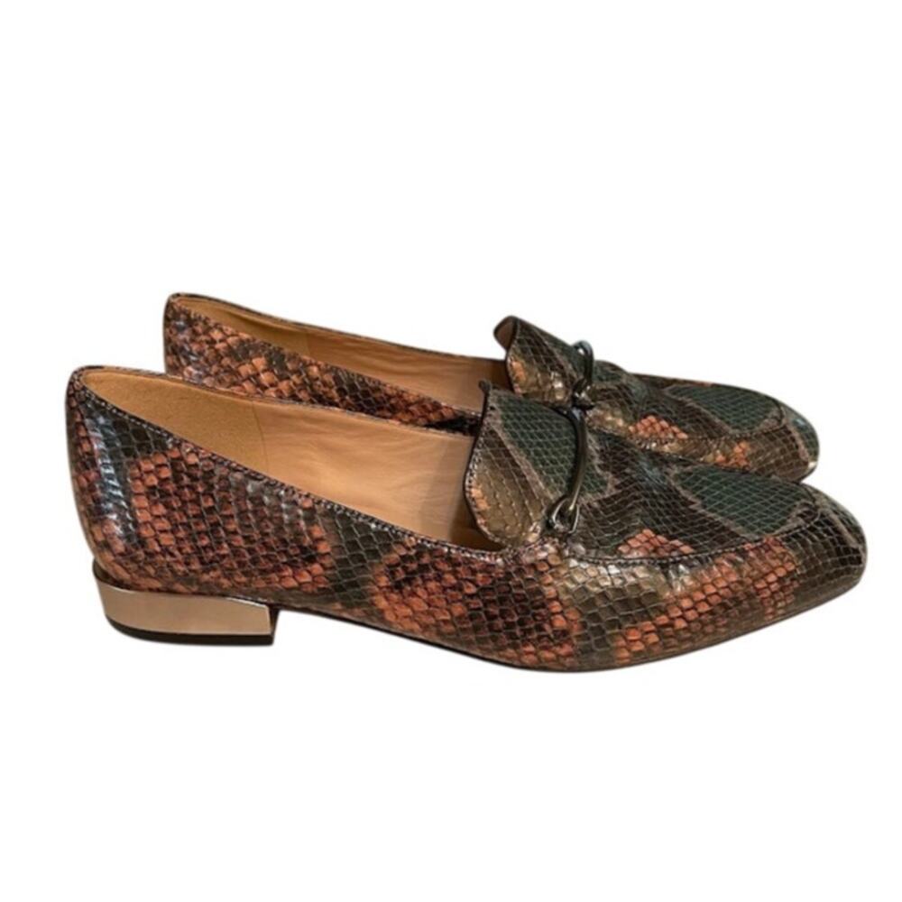 27 EDIT Snakeskin Leather Loafer Multicolored Reptile Print Penny Loafer Size 8M